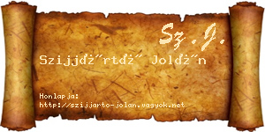 Szijjártó Jolán névjegykártya