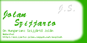 jolan szijjarto business card